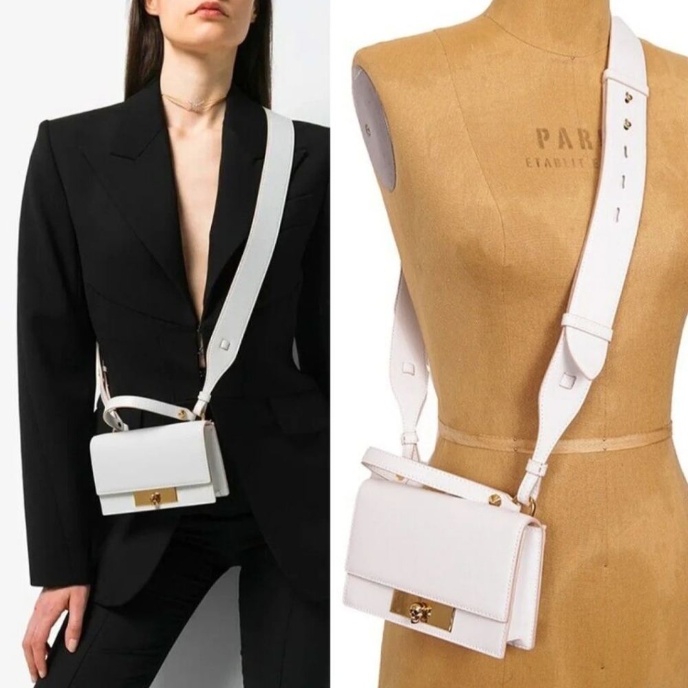 Alexander McQueen white skull crossbody bag
